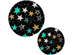 Juego De 2 Salvamanteles Algodón Puro Tejido Estampado Estrellas