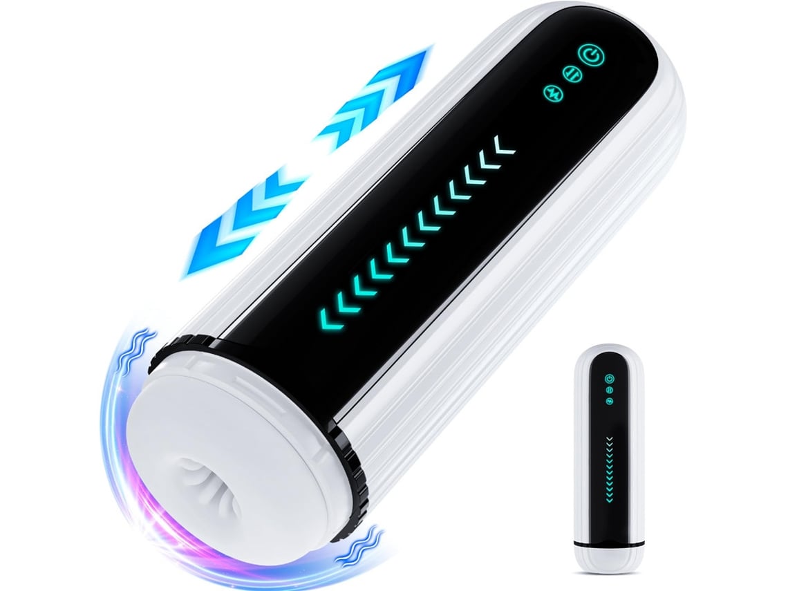 Masturbador masculino automático con 5 modos de vibración de empuje 10 (blanco) YIZHOOD