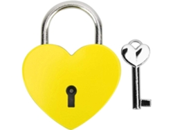 Candado Con Forma De Corazón, Bonito Candado Para Guardar Joyas Y Diarios, Amarillo, 4,5 X 5,8 Cm, Añade Un Toque De Personalidad A Tus Pertenencias.