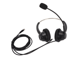 Auriculares Binaurales H360drj Negros Con Cancelación De Ruido, Doble Cara, Para Centros Llamadas Y