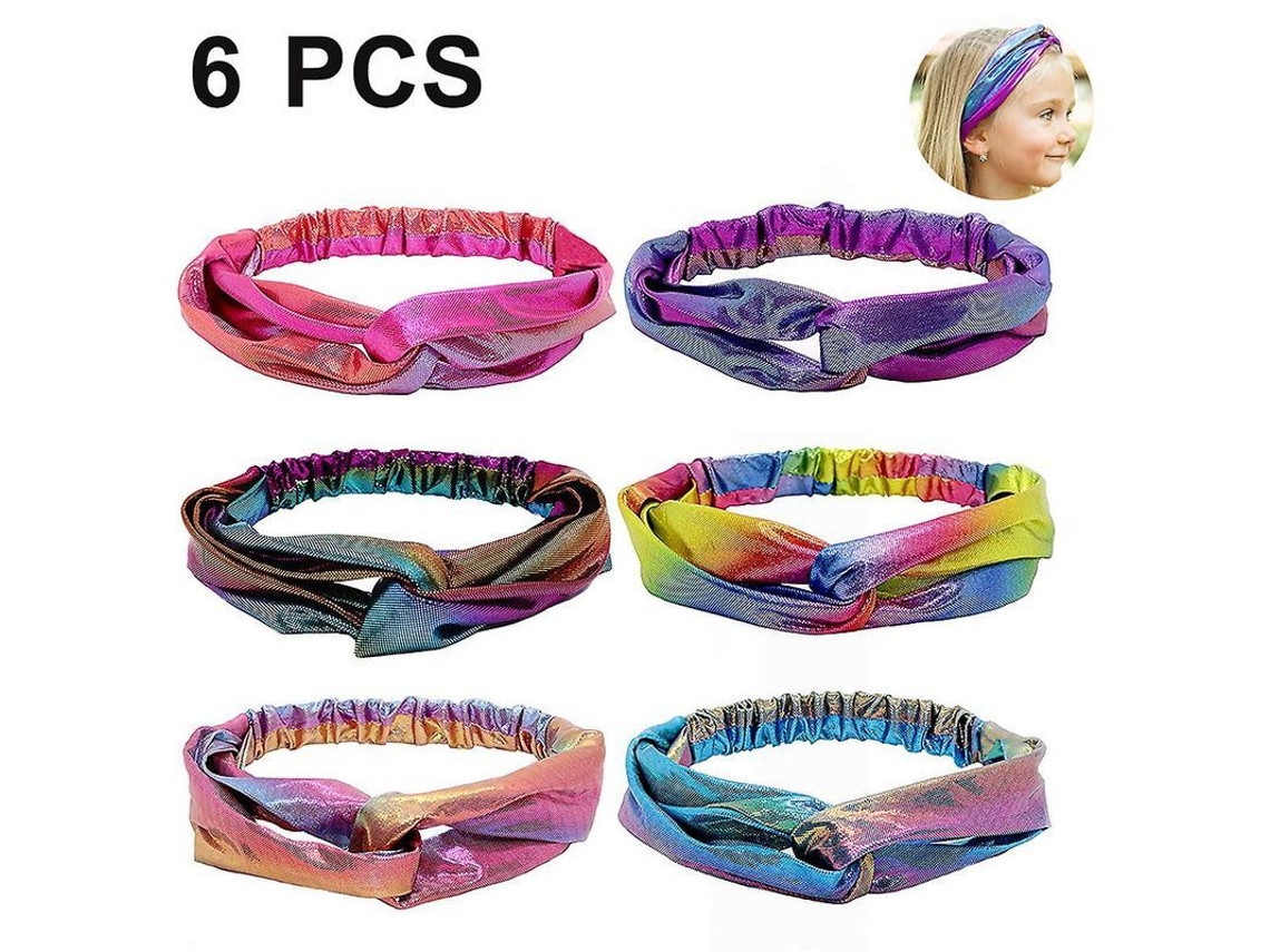 2026 6 gomas para el pelo metálicas brillantes con nudo de sirena para niñas y mujeres