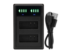 2026-cargador De Baterías Para Cámara De Doble Interfaz Con Doble Pantalla, Compatible Con Batería Bln‑1, Negro