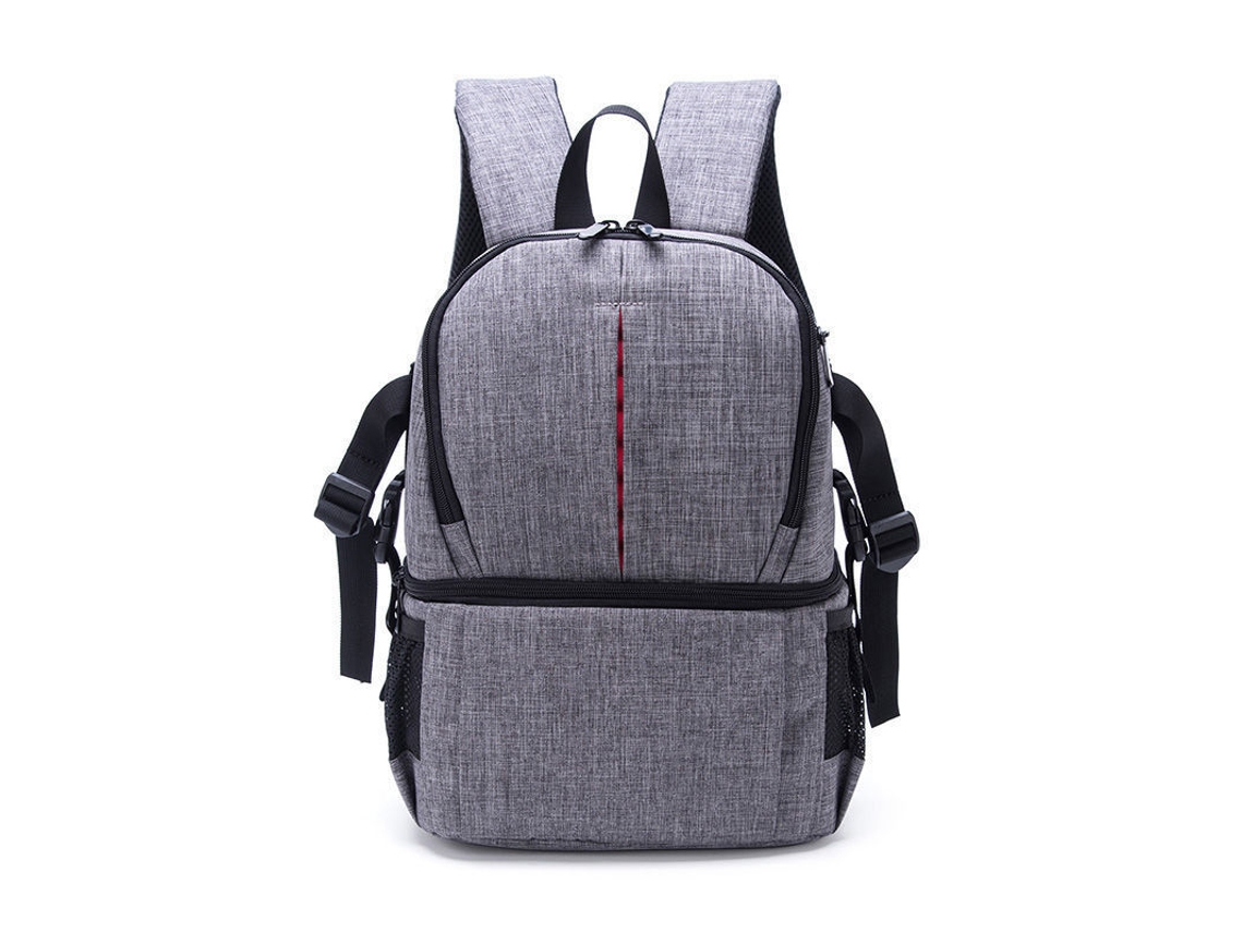 Mochila para cámara fotográfica de tela Oxford impermeable y resistente al desgaste (gris)