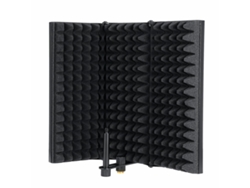 Protector de aislamiento de micrófono plegable y ajustable con 3 placas para grabación en estudio de Chaberlu