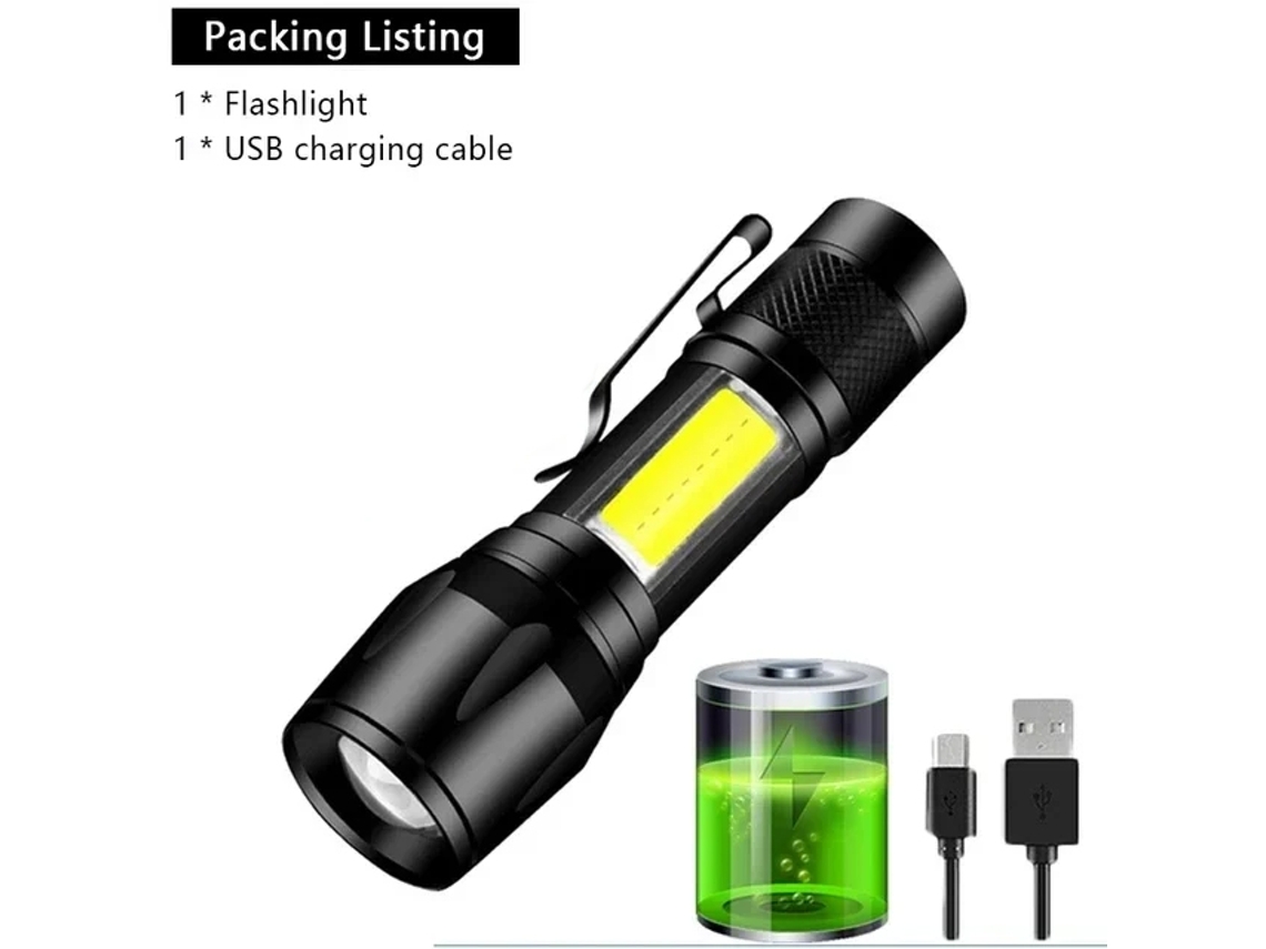 Paquete de 15 mini linternas de tres luces, superpotentes, recargables y portátiles. Luz potente para iluminación. Aeuzwr