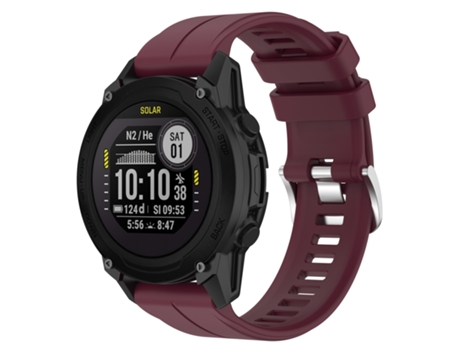 Correa Smartwatch para Garmin Descent G1 22mm Sport Silicona (Borgoña)