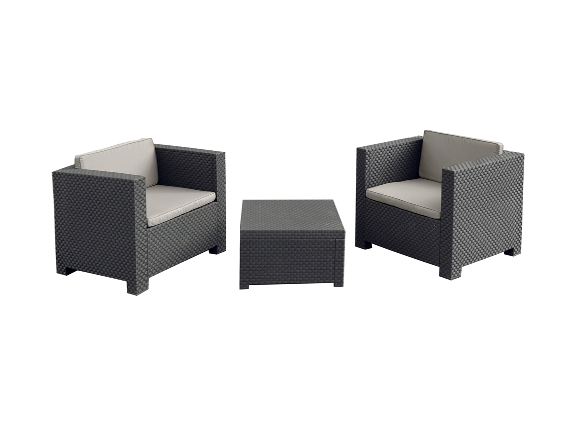 Conjunto de Jardín CONCEPT U Ankara (Gris - Resina - 74x66x72 cm)