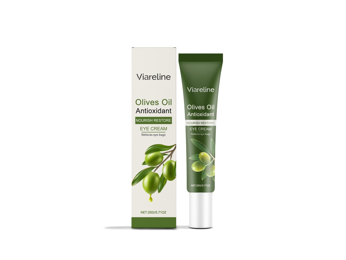 Crema reparadora para el contorno de ojos con aceite de oliva.