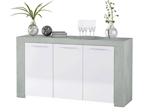 Aparador HABITDESIGN Ambit (Blanco Artik - Gris Cemento - Melamina - 144 x 80 x 42 cm)