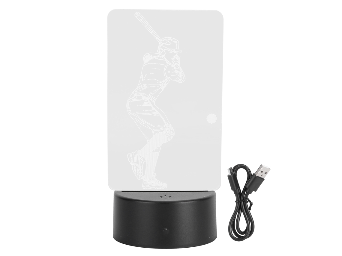 2026-lámpara De Noche 3d Con Patrón De Jugador De Béisbol, Táctil, Usb O Batería, Para Hogar