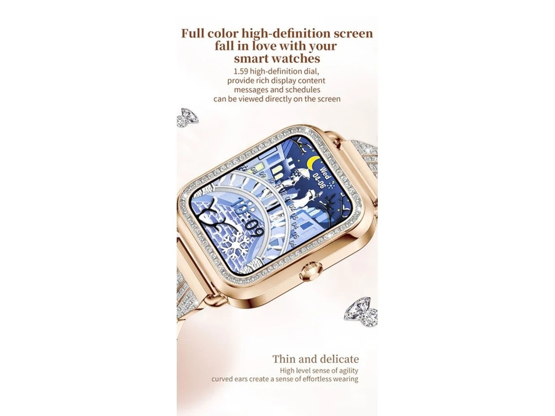 Reloj inteligente Yizhood 1.59 con batería de 25 horas de duración, IP67 resistente al agua, color plateado