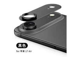 O Filme Para Câmera De Lente É Adequado Paraiphone 17 Air Com Design De Recorte Convexo preto, Embalagem De Papelão.