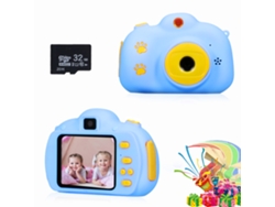 Cámara Selfie Infantil De 2,4 Pulgadas, 1080p, Batería Recargable, Resistente A Golpes, Regalo De Cumpleaños Con Tarjeta De 32 Gb.