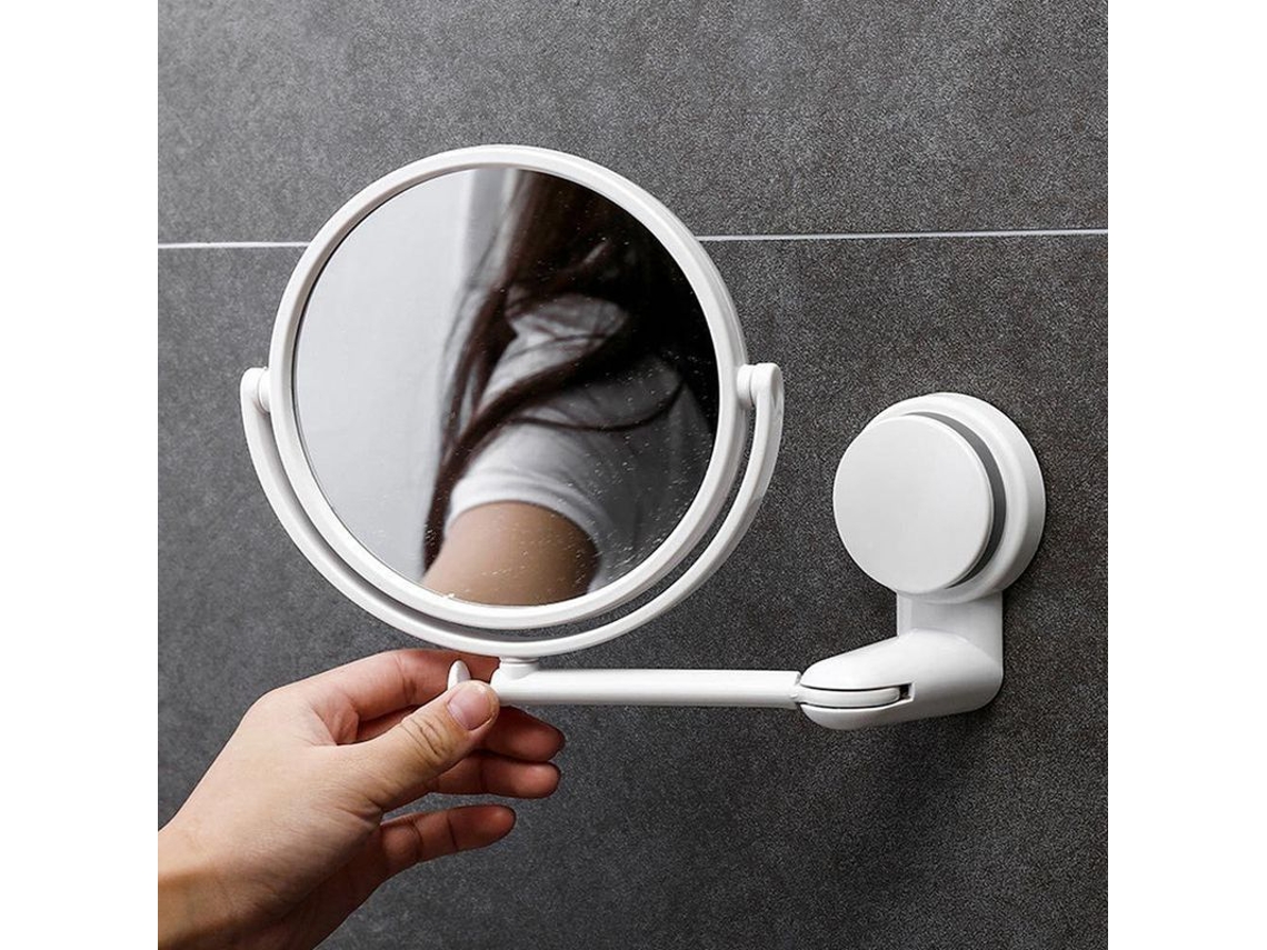 2026-espejo De Baño Redondo Plegable De Succión De Pared Para Maquillaje Y Afeitado Con Rotación 360° Espejo Simple