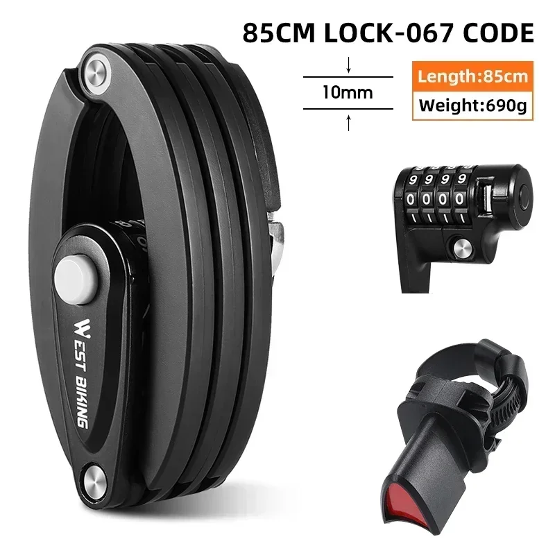 (85cn, Cerradura De Combinación) Candado Plegable Para Bicicleta, Alta Seguridad, Candado Plegable Antirrobo, Accesorios Para Bicicletas