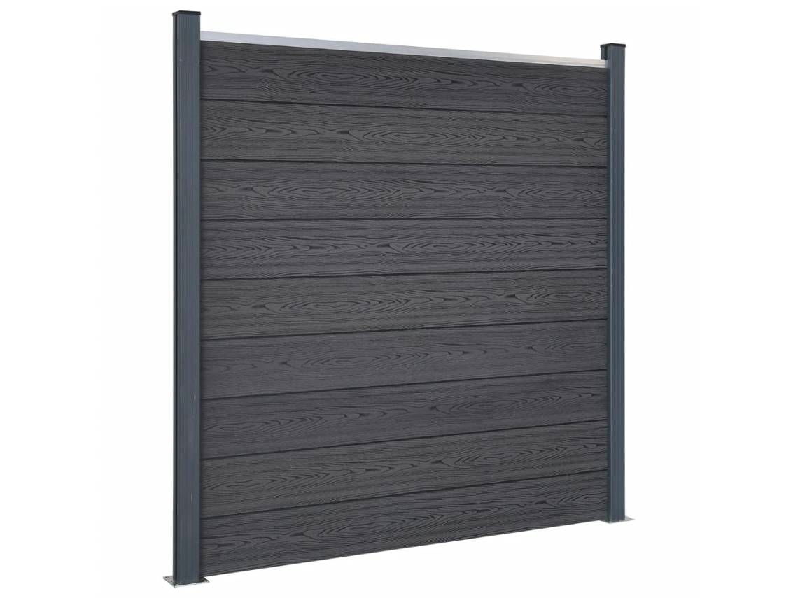 Juego De Paneles De Valla VIDAXL Gris WPC (180x12x186 cm)
