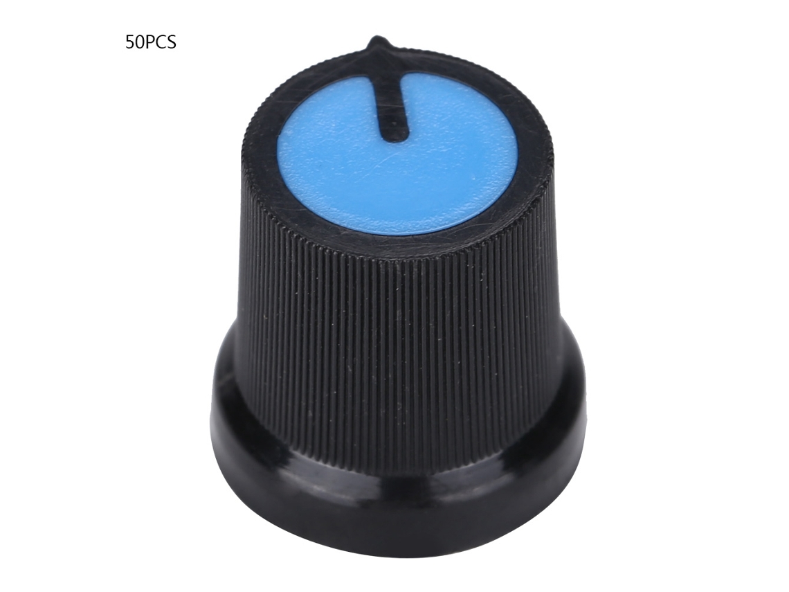 Veloriskku-50 Peças Tampa Rotativa Pomodoro 15*17mm Buraco Diâmetro 6mm para Potenciômetro Wh148 Azul