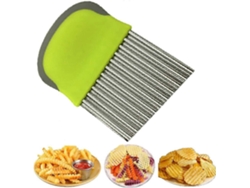 Cuchillo de acero inoxidable para patatas fritas, cortador de verduras ondulado, verduras, ensalada de frutas, hojas verdes