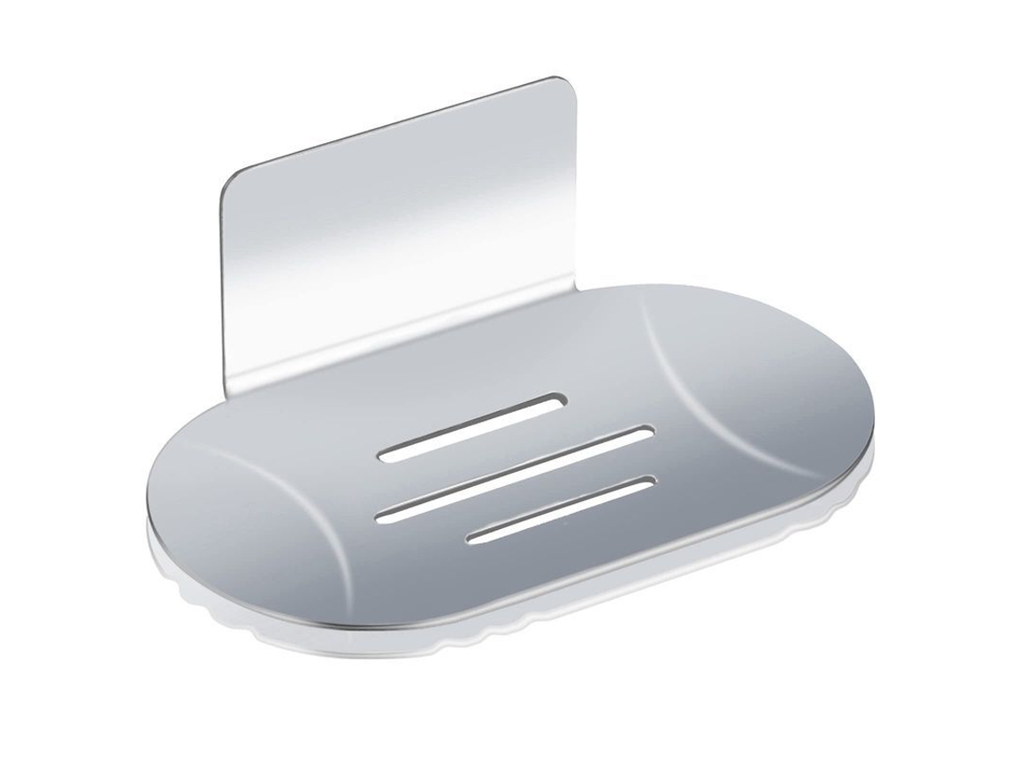 2026-plato De Jabón De Acero Inoxidable 304 Autoadhesivo Sin Taladrar Para Baño Cocina 14x8x5cm Plata