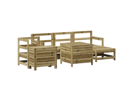 Conjunto 7 de sofás de jardín VIDAXL madera de pino impregnada