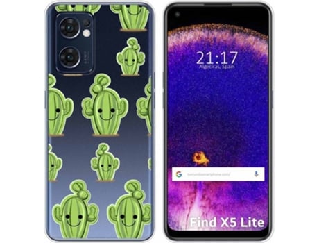Carcasa Oppo Find X5 Lite 5G TUMUNDOSMARTPHONE Dibujos Transparente Cactus Multicolor