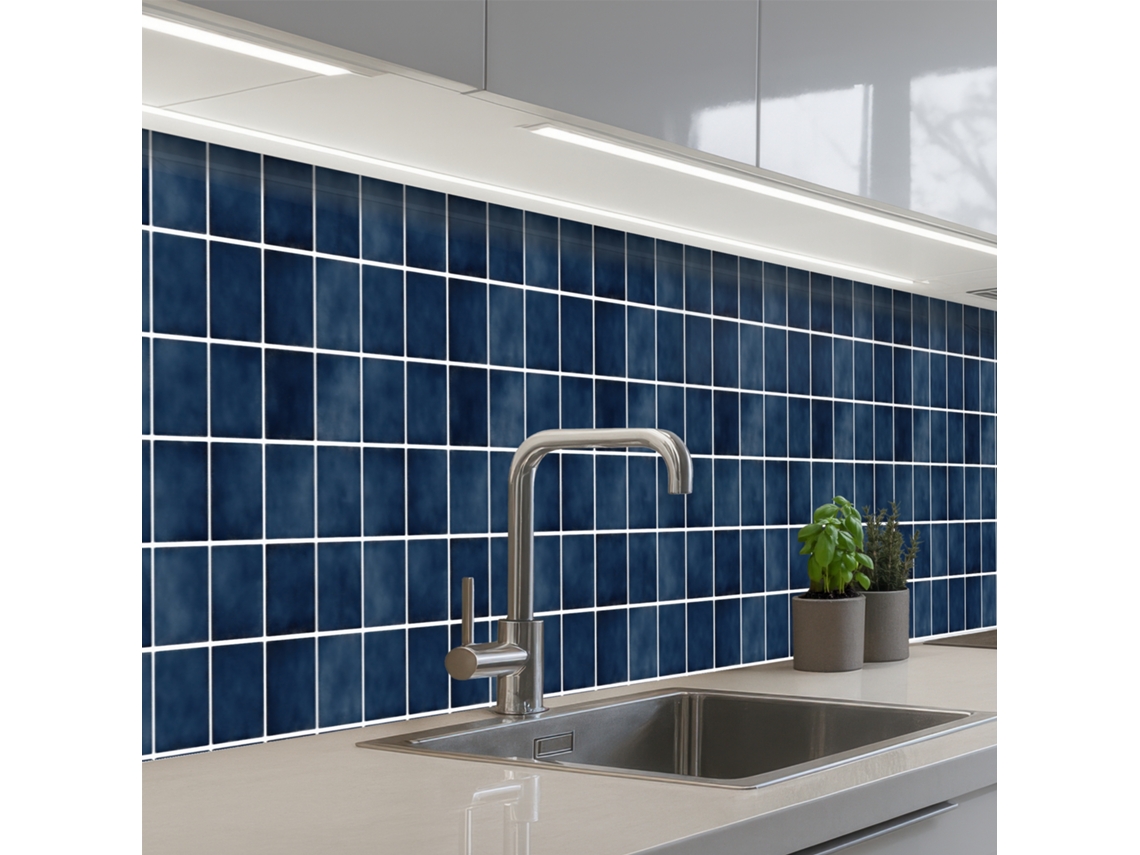 Salpicaderos De Cocina Azulejo - Moderno - Azul 450x60 Cm