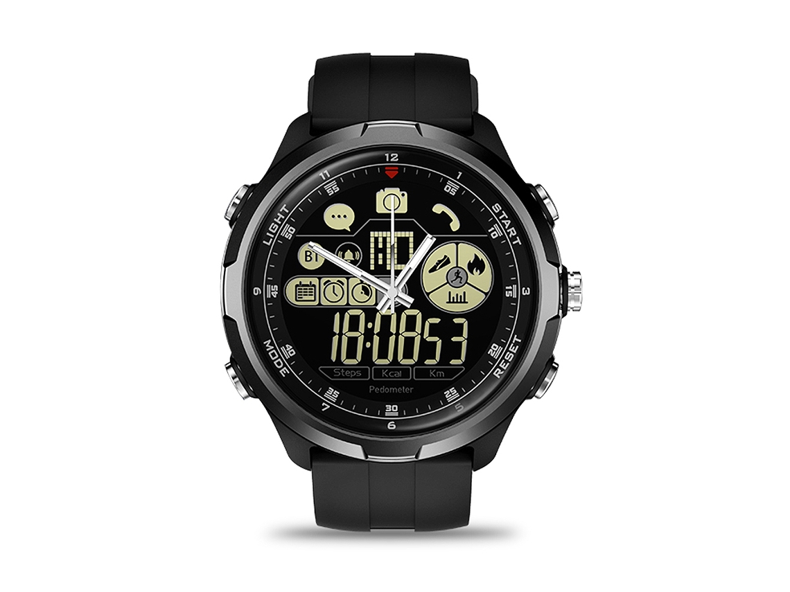 Reloj Inteligente Zeblaze Vibe 4 Hybrid Resistente A Agua Hasta 50m Bluetooth Maquinaria Vista Completa