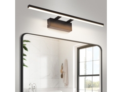 ZMH Lámpara de pared LED para espejo de baño, 60 cm, 13 W, negro mate, blanco neutro, para cocina y pasillo.