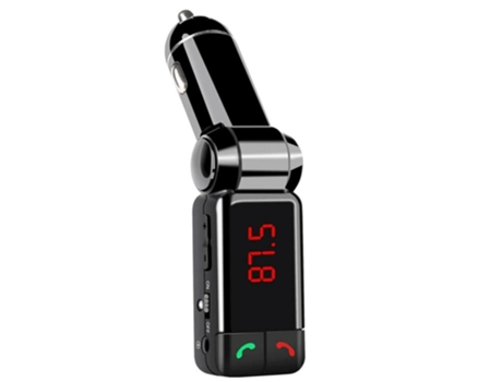 Transmisores FM, CHRONUS Bluetooth Car Kit Transmisor FM Manos libres Aux Reproductor Mp3 Modulador (Negro)