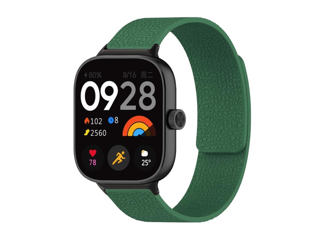 Bracelete Para Xiaomi Band 9 Pro / 8 Pro - Silicone Macio Magnético - Textura De Lichia Verde
