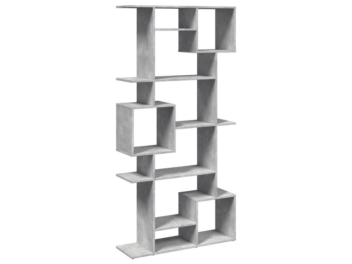 Estantería de madera, gris cemento, MAISON EXCLUSIVE, 92 x 29 x 188 cm
