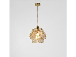 Lámpara Colgante Nórdica Moderna En Cobre Y Cristal, Luminaria Decorativa.