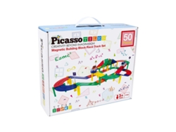 Bloques de construcción magnéticos para pistas de carreras Picasso Tiles, 50 piezas
