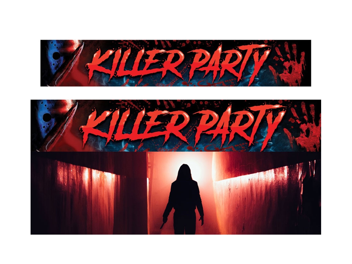 Letrero Killer Party de tela de 290X50 cm