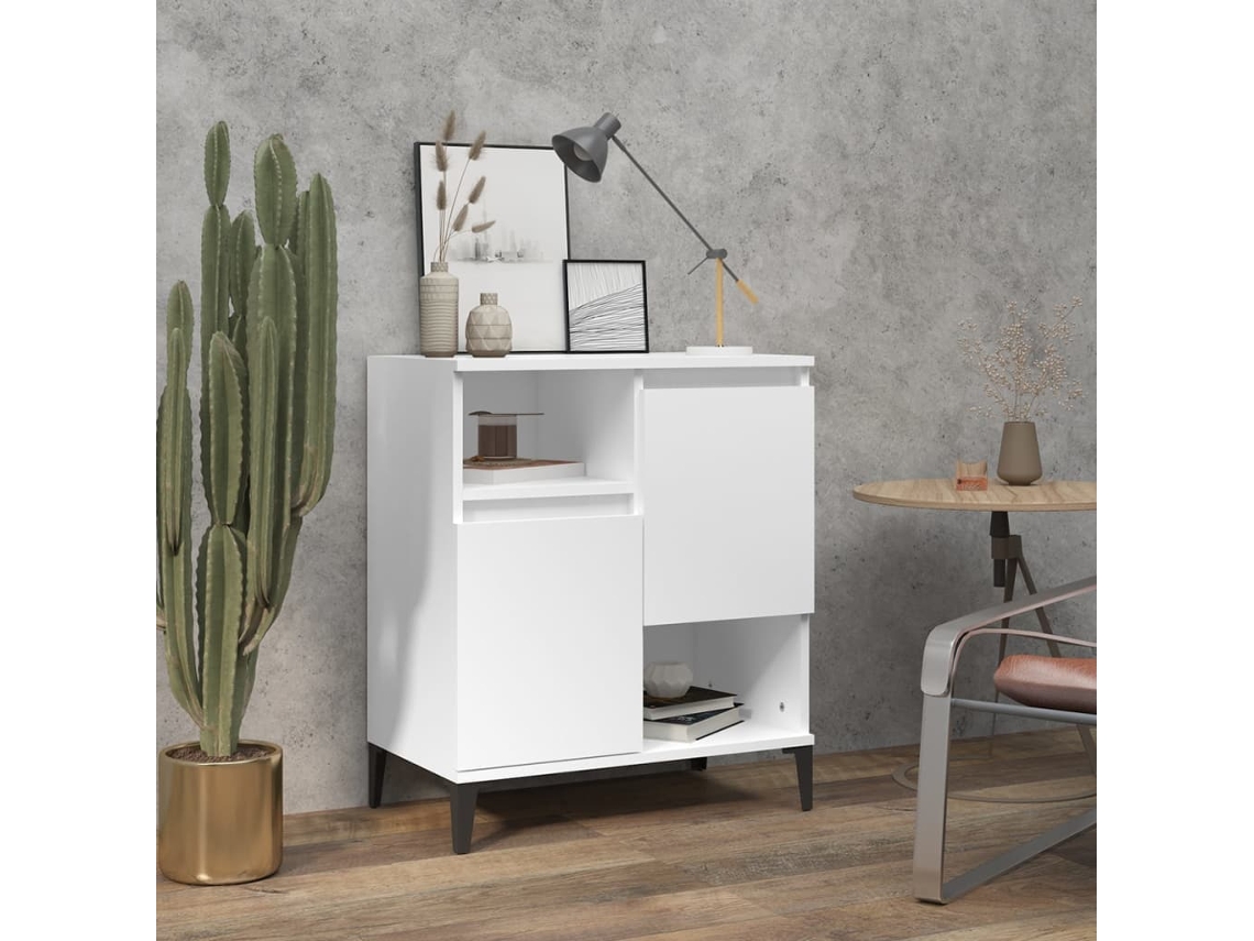 Aparador De Madera Contrachapada Blanco 60x35x70 Cm