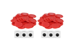Jinwei-2 Sets Dados Izquierda Derecha Centro Juego De Chips Para Fiesta Familiar Torneo Rojo