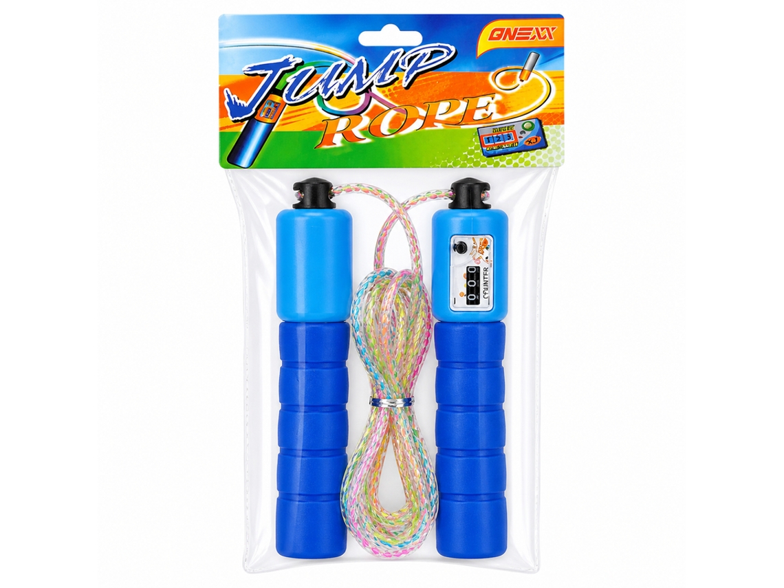 Corda De Saltar Com Contador - Rainbow Cord Qnexx 692060 Azul + Arco-íris