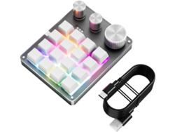 Teclado Mecánico Para Juegos Usb-c De Una Sola Mano, 16 Teclas, 3 Botones Para Mayor Versatilidad.