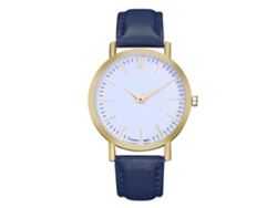 Reloj De Pulsera De Cuarzo Para Mujer Y Hombre Con Correa De Pu Moda Simple Zhoulianfa Azul