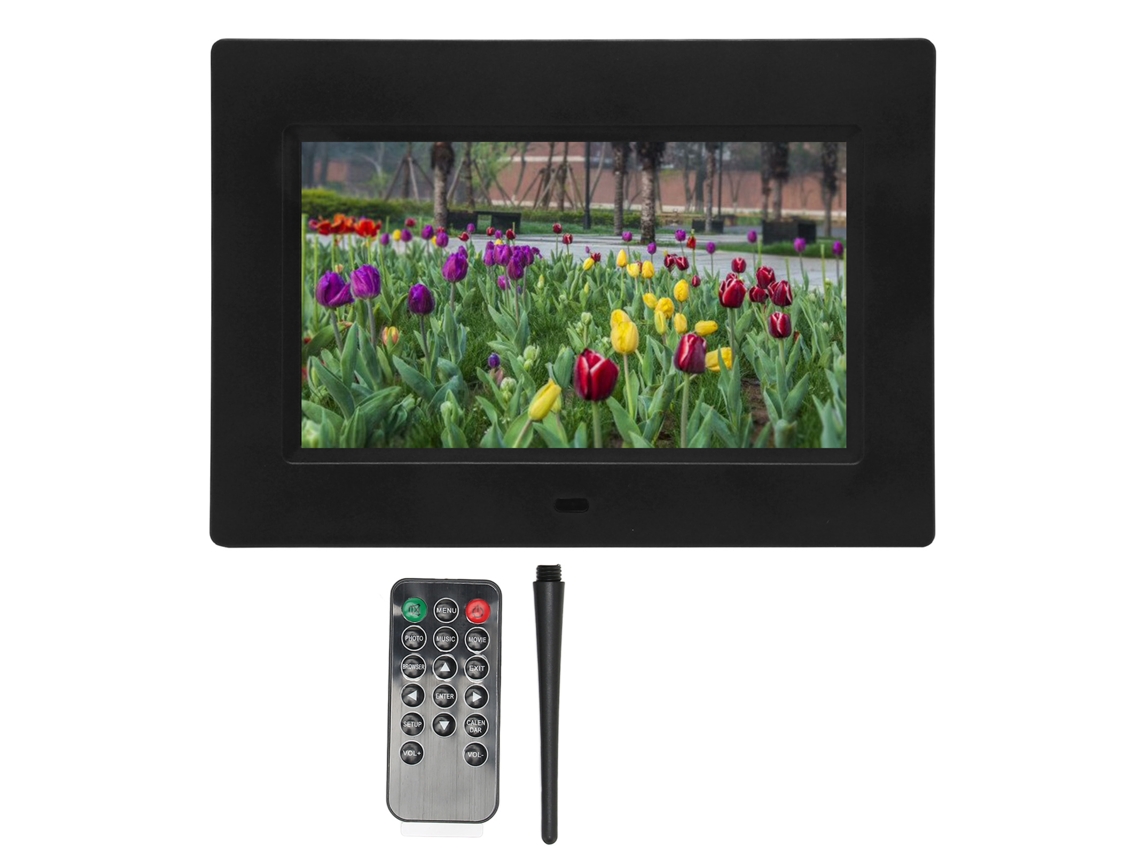 Marco De Fotos Digital De 7 Pulgadas Con Pantalla Ips Hd, Compatible Con Tarjeta Usb, Música, Vídeo, Enchufe Británico.