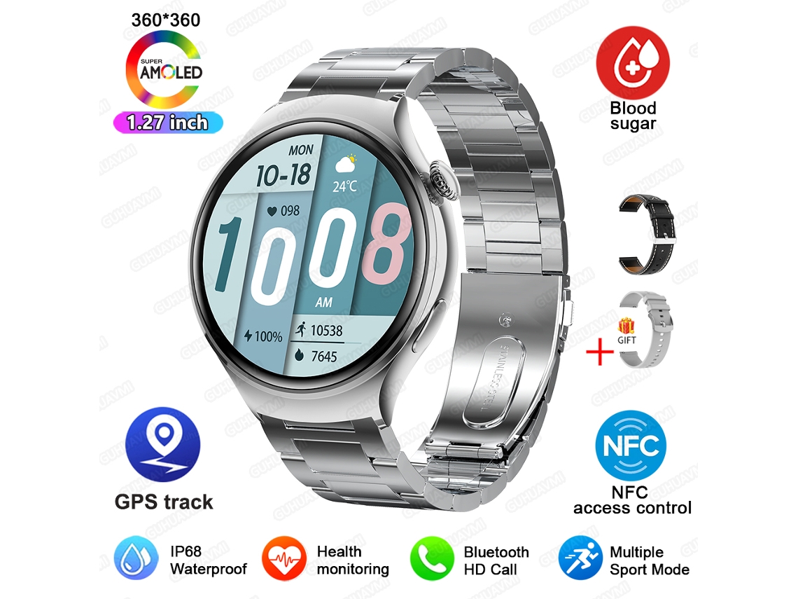 Nuevo mini reloj inteligente para mujer con pantalla táctil AMOLED, resistente al agua IP68 y correa Mdug