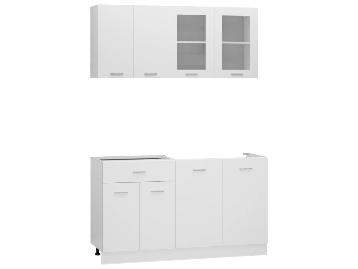 Conjunto 4 de muebles de cocina VIDAXL madera de ingeniería blanco