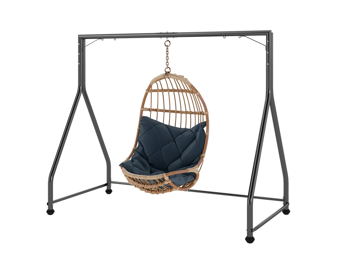 Soporte para columpio, estructura robusta, 2 o 3 plazas, negro.