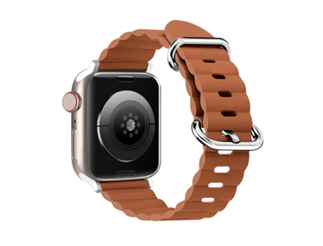 Correa de reloj de cuero estilo océano para Apple Watch Series 8 y 7 41 mm / SE 2 y 6 y SE y 5 y 4 40 mm / 3 y 2 y 1 38 mm (marrón dorado)