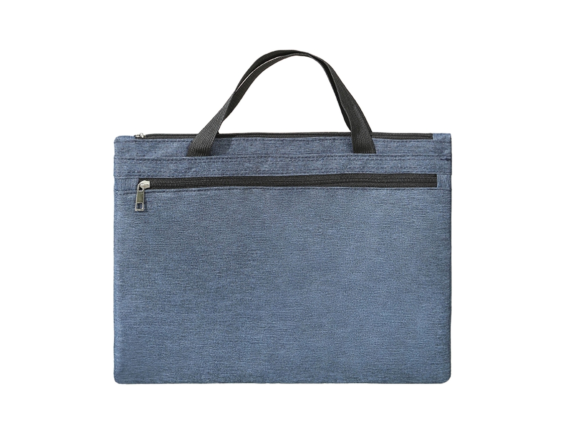 Maletín Con Cremallera Impermeable De Gran Capacidad Bolsa De Documentos De Tela Oxford Portátil Con Asa Para Oficina Empresarial Azul Marino