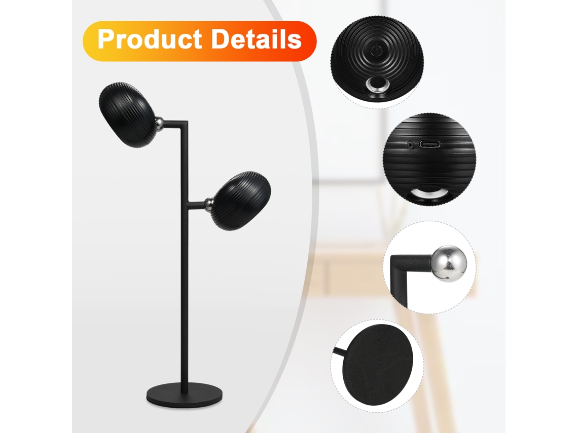 Lámpara De Mesa Led Moderna Con Dos Cabezales, Control Táctil, Regulable Y 3 Temperaturas De Color.