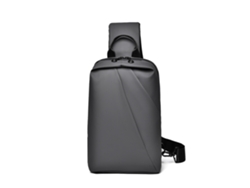 (Gris) Bolso de pecho grande, resistente e impermeable, bolso pequeño de negocios para hombre, bolso cruzado multifuncional