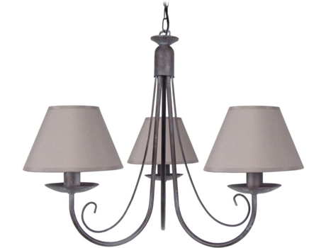 Lámpara de Techo TOSEL Côte D'Ivoire A 3 Bombillas (Marrón - E14 - Máx. 40W - Metal)