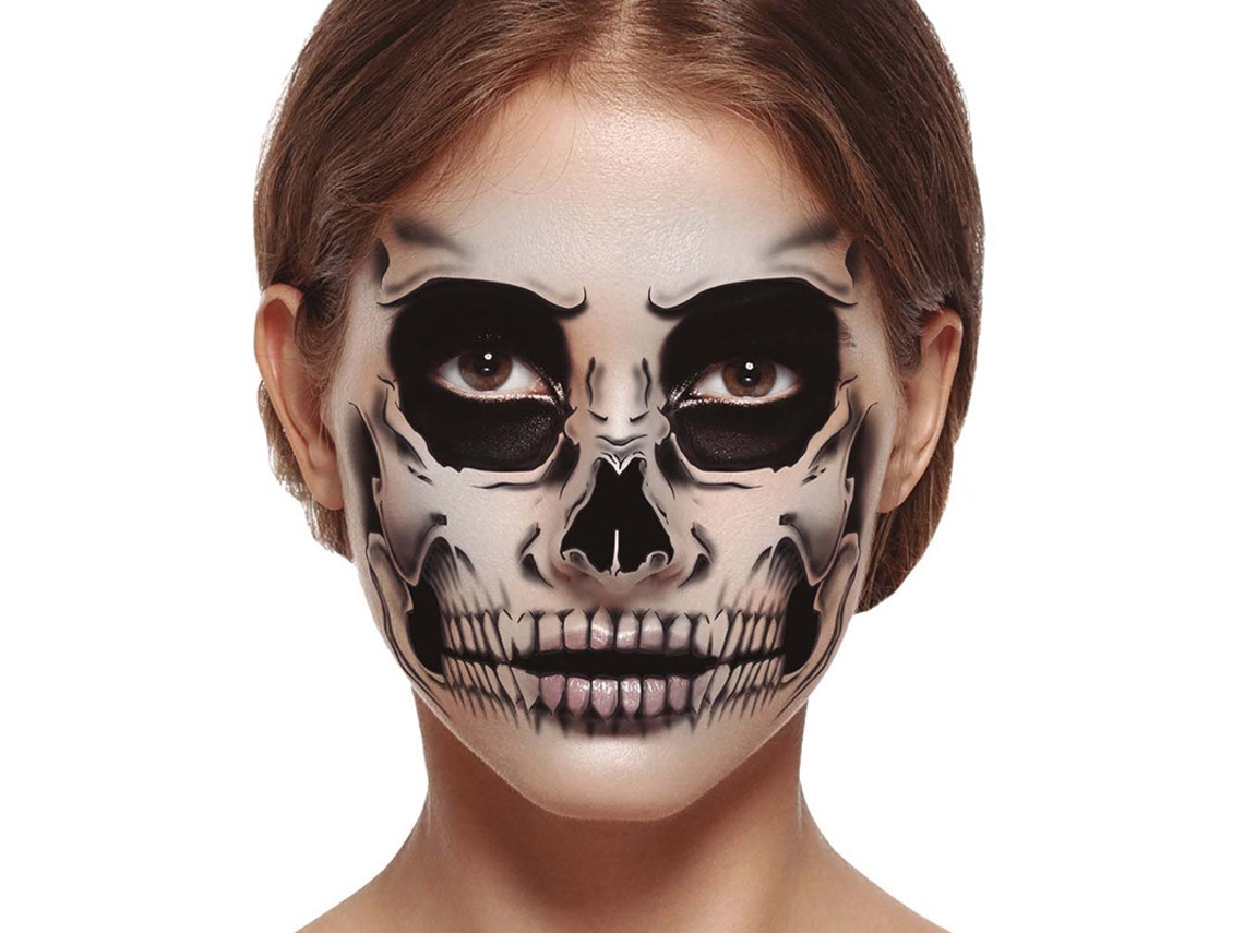 Tatuaje GUIRCA Esqueleto Facial 30X14 Cm