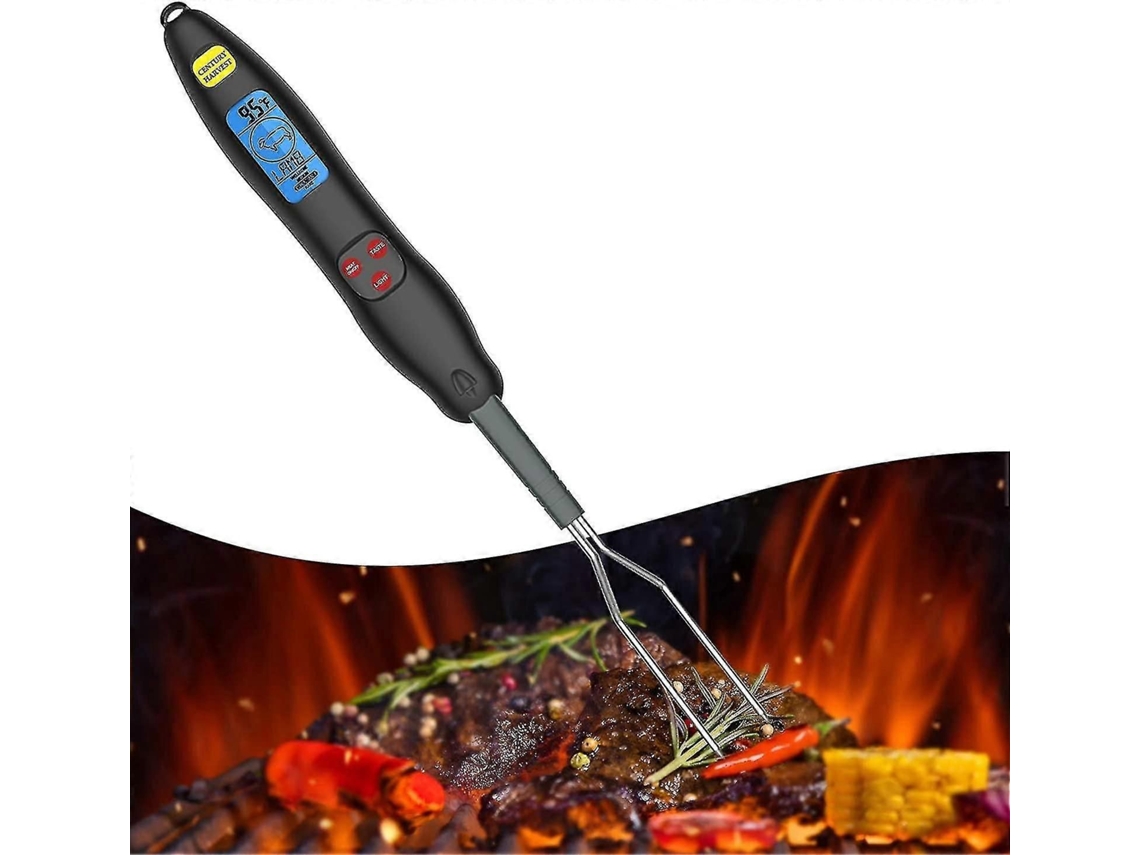 Termómetro de cocina, termómetro para carne, tenedor largo de acero inoxidable para barbacoa con sonda, Al GOKOCO